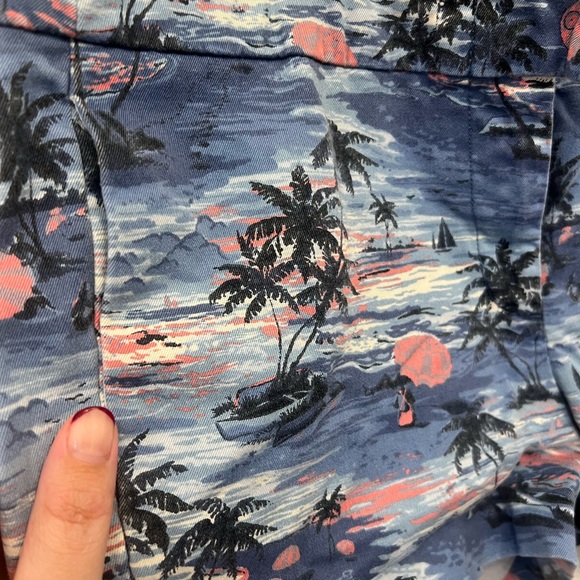 J. Crew women's tropical print stretch cotton shorts w hand pockets Size 10 - Picture 5 of 7